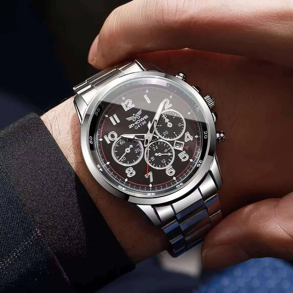 高級メンズ ビジネスウォッチ ファッション 日付カレンダー クォーツ時計 リロイ Hombre（箱なし）