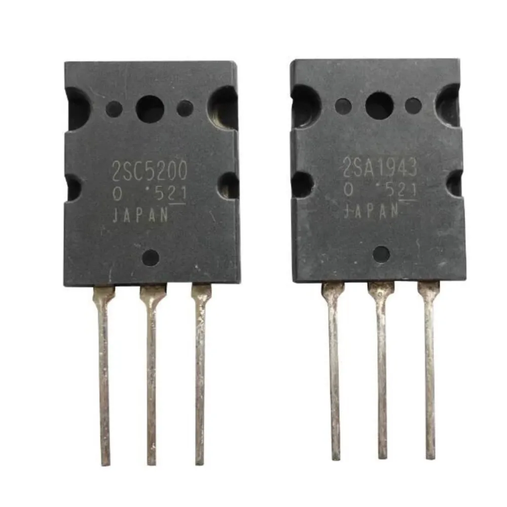 2SC5200+2SA1943    C5200 A1943     TO-3PL    40pcs=20pair ( 20pcs 2SC5200 + 20pcs 2SA1943 )    (Product quantity: 40 pieces)