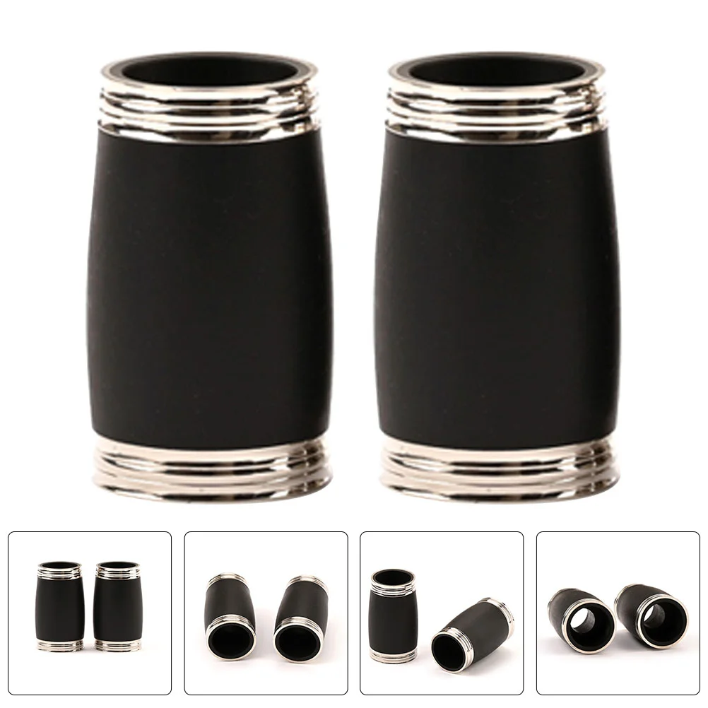 

2 Pcs Clarinet Tuning Tube Musical Tool Metal Pipe Pitch Flat Pipes Two-section Black Sound Wind Instrument Parts