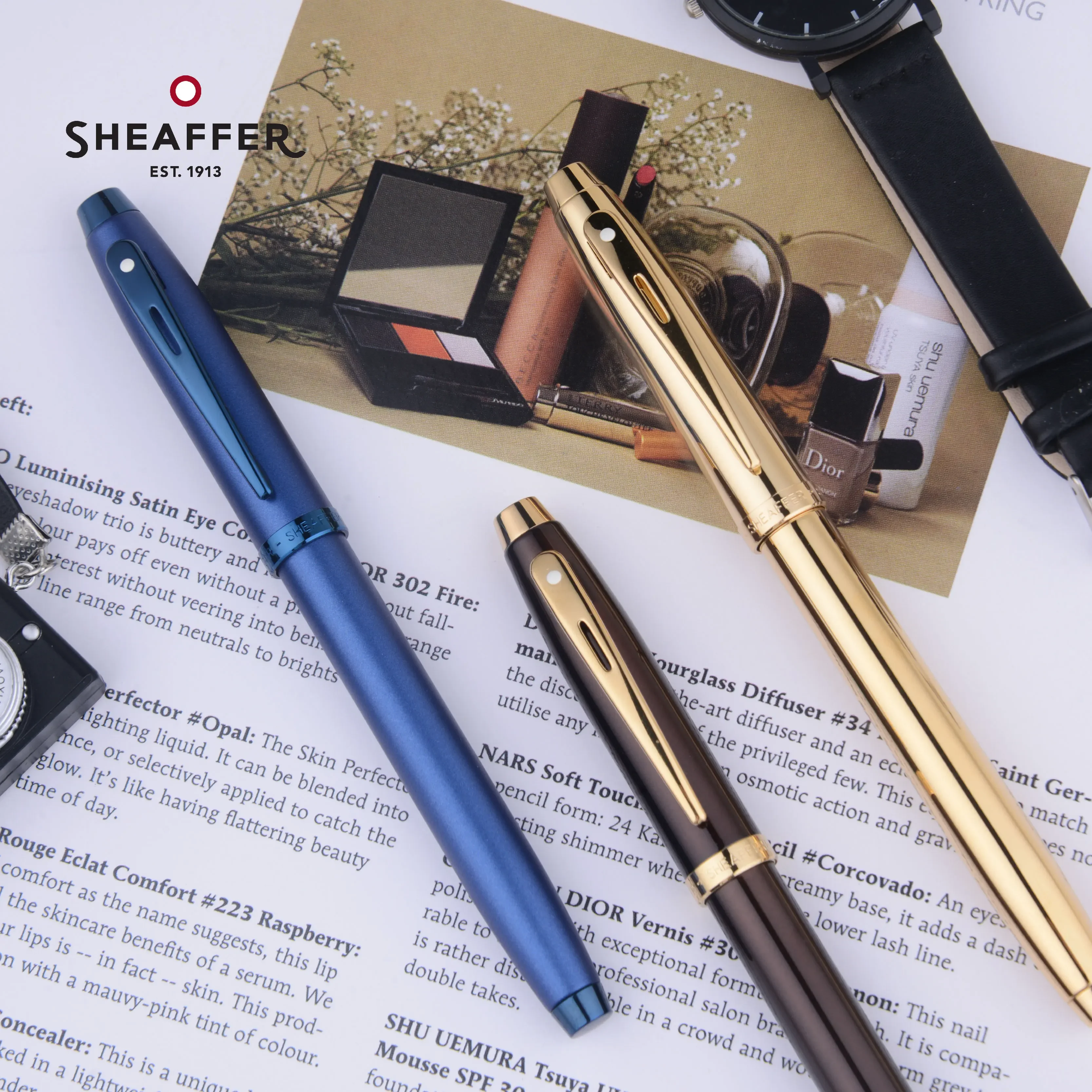 Original Sheaffer Limited Edition 100 Series Rose Gold PVD Gold/Silver Clip Fountain Pen Business Student Stationery Writing Gif