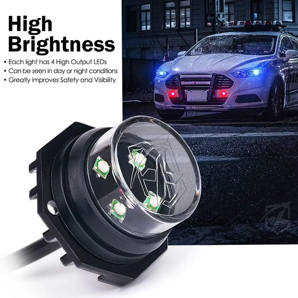 طقم مصابيح LED ستروب للشرطة مكون من 20 نمطًا مع لوحة تحكم لأضواء المركبات في حالات الطوارئ