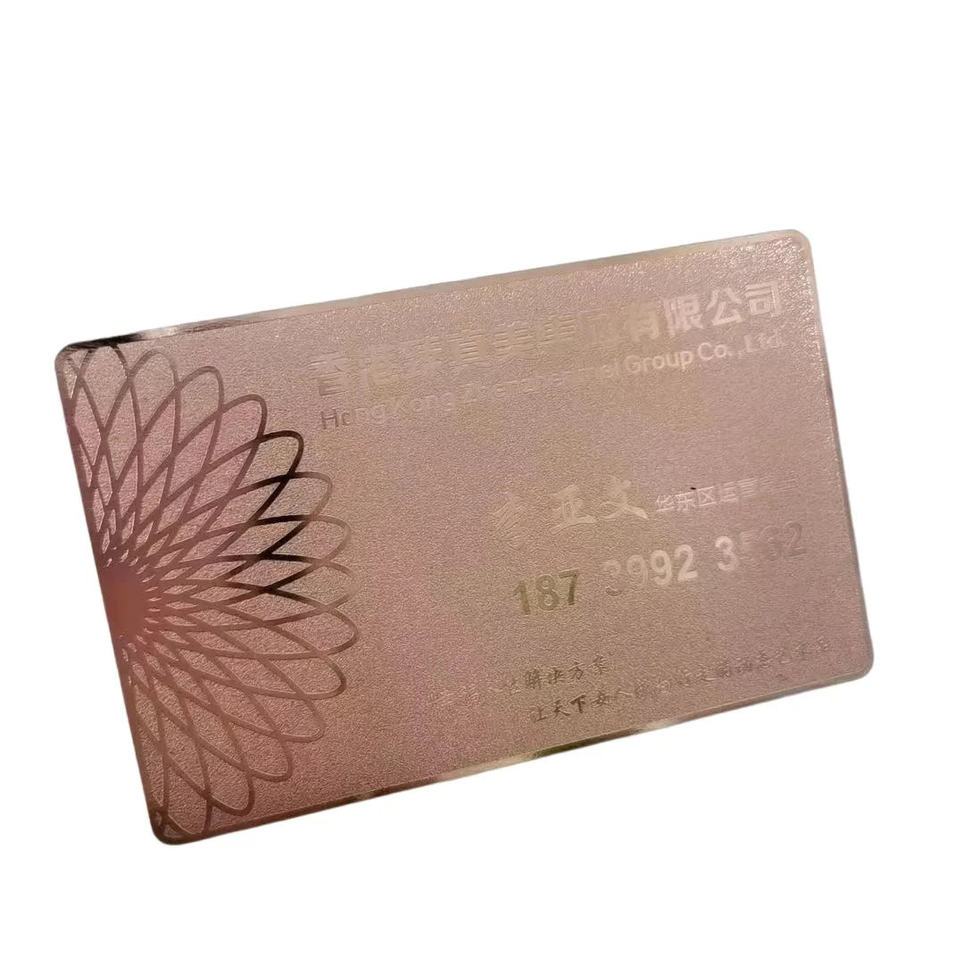 

Wholesale Price Rose Gold Stainless Steel Create Own Smart Custom Business Card Frosted Metal Business Cards With Logo