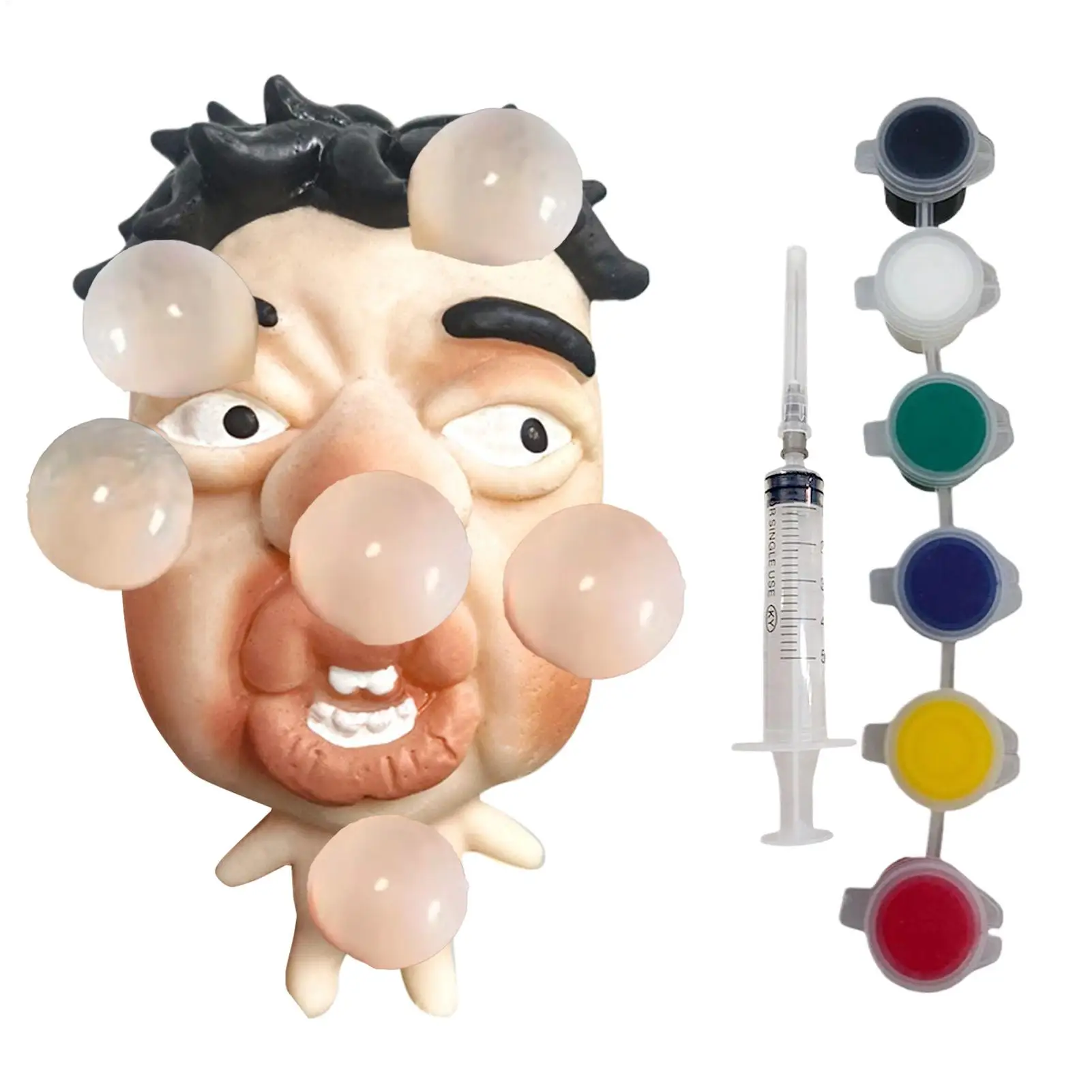 Face Pimple Popping Fidget Toy with Pigment Sensory Zit Picking Squeeze Fidgets Toys for Adults Birthday Novelty Funny Gag Gift