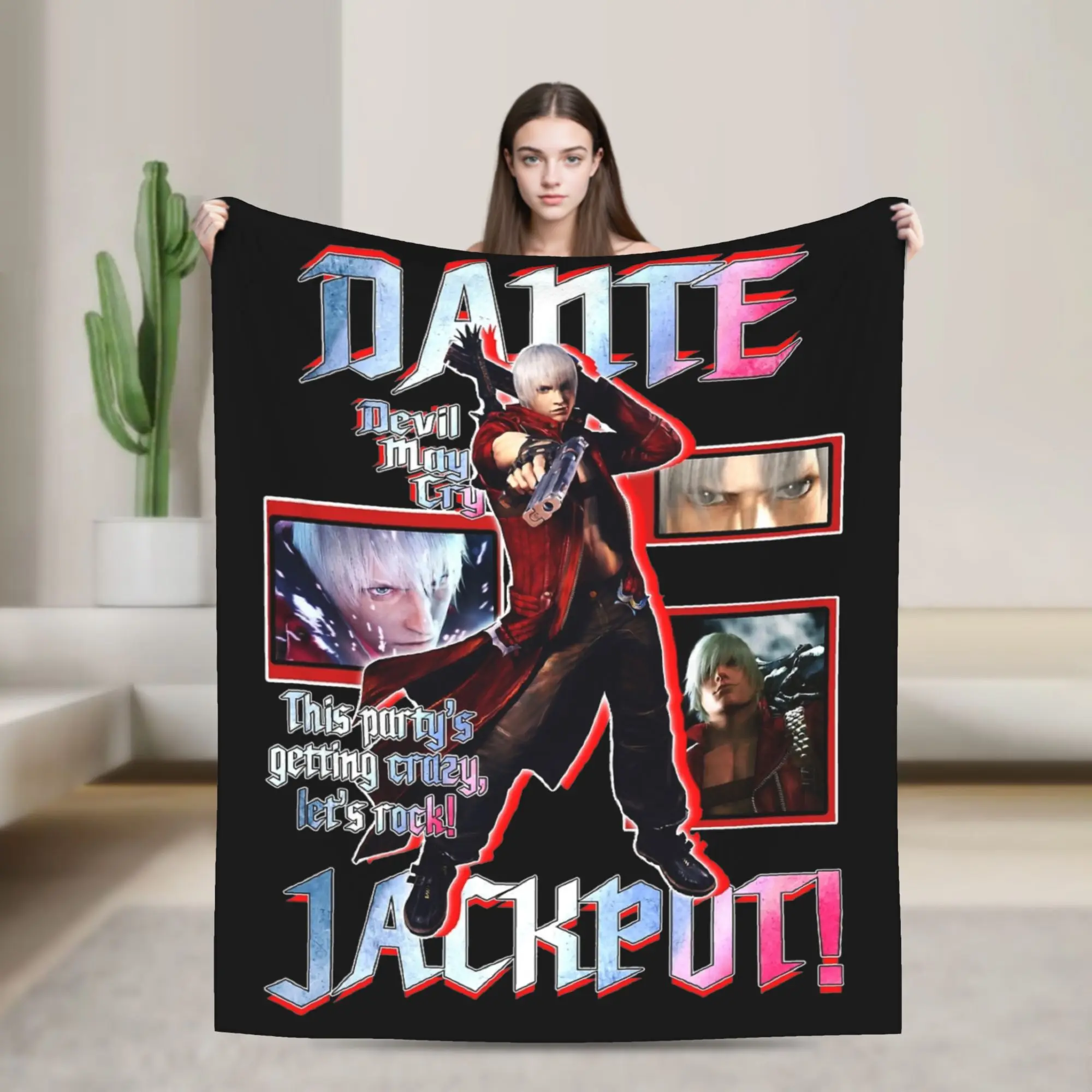Dante Devil May Cry 3 Blanket Flannel Autumn/Winter  Breathable Lightweight Thin Throw Blanket for Bedding Car Bedding Throws