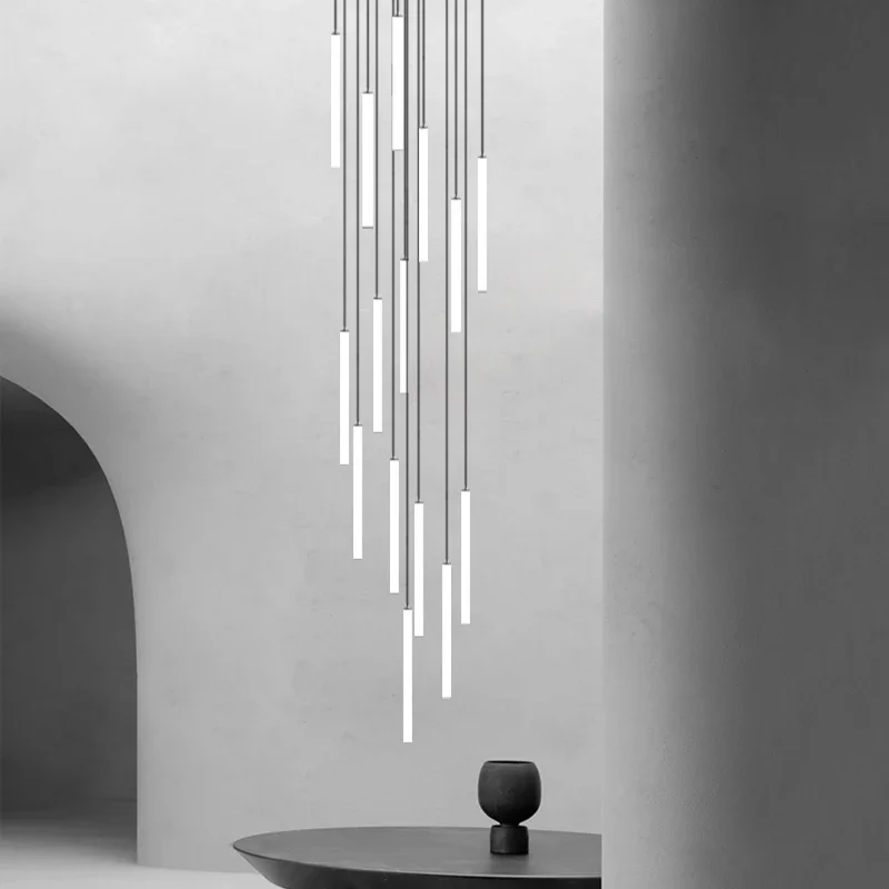 Large Staircase Ceiling Chandelier LED Long Lamp For Home Hotel Hall Suspension Lamp Chandelier Lighting Stair Pendent Lamp