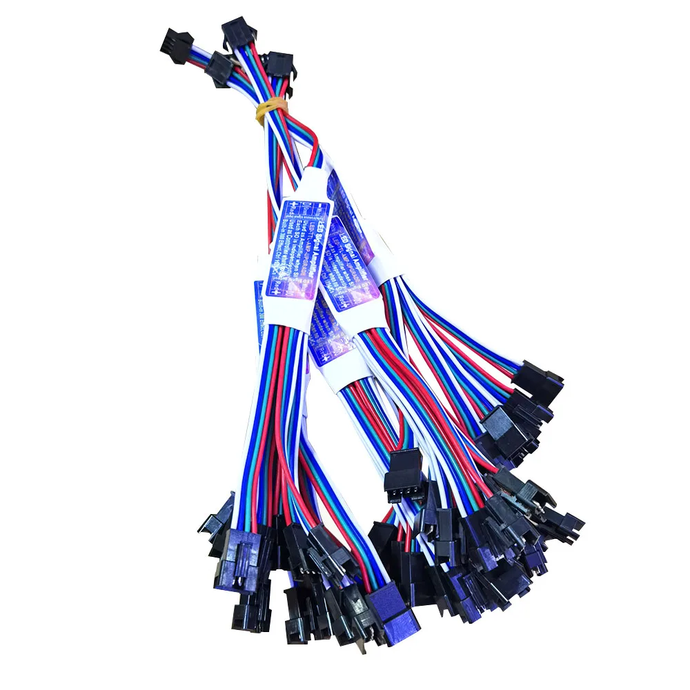 Mini TTL Signal LED Amplifier Repeater for WS2811 WS2812B SK6812 3Pin Addressable RGBIC LED Strip String Module 1 TO 4/8 DC5-24V