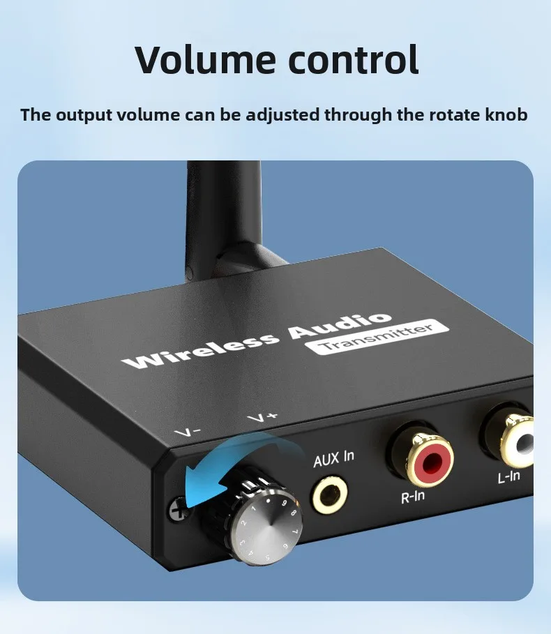 2.4G Digital Wireless Wifi Music Adapter 50M Wireless Audio Transmitter and Receiver Kit with 3.5mm R/L AUX for TV Box DVD PC