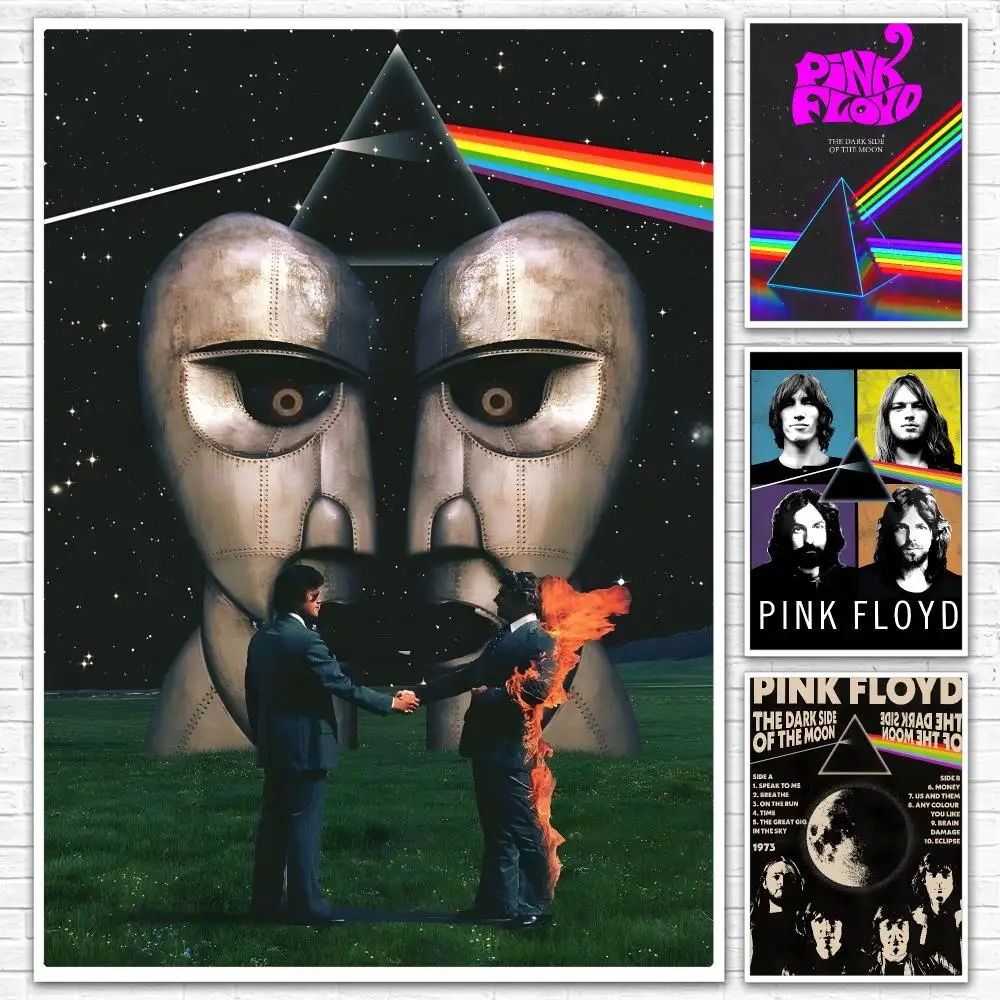 Painting Calligraphy Canvas Mural For Interior Walls Crease-Free Beautiful For Living Room Bedroom Rock Band P-Pink F-FloydS