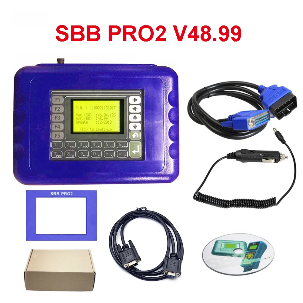 SBB PRO2 Auto Key Programmer V48.99 Update Of SBB V48.88 V46.02 V33.02 No Tokens Immobilizer OBD2 Scanner VS Mini Zed Bull