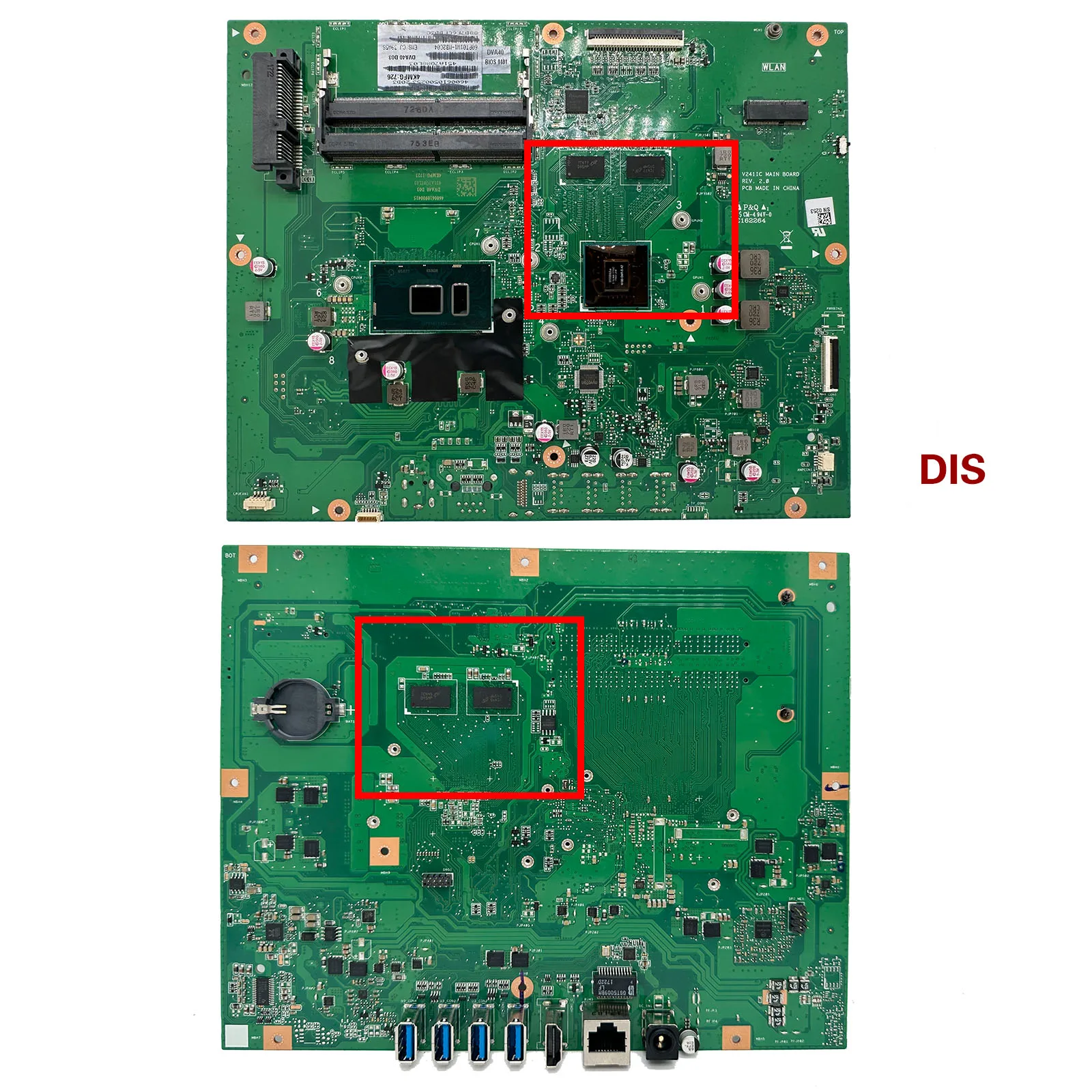 Imagem -04 - Kefu V241ic Placa-mãe para Asus V241i V241ic Placa Principal de Máquina Tudo-em-um com 4405u 4415u I36100u 930mx Uma100 Testado ok