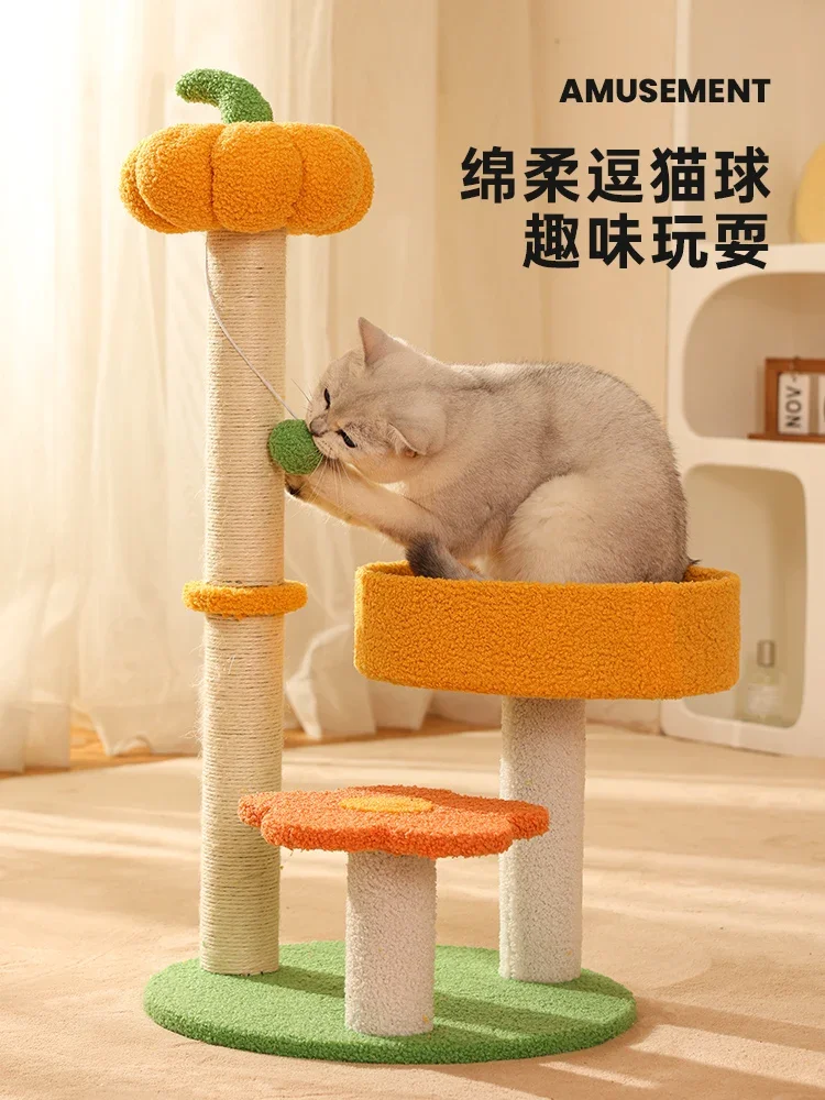 The  scratching board is wear-resistant and cannot drop chips. Sisal cat claw column  toy self-hi to relieve boredom