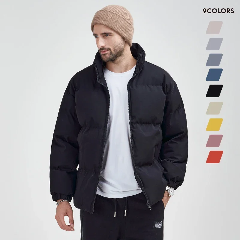 Parka matelassurera en coton rembourré pour hommes, manteau chaud, veste matelassurera basique, tout match, grande taille 8XL, hiver, nouveau, 2024