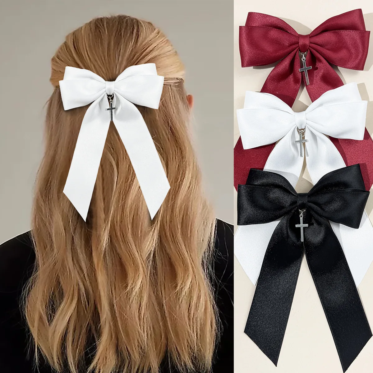 30-pinces-a-cheveux-avec-nœud-en-ruban-de-style-gothique-pour-femmes-et-filles-avec-pendentif-en-forme-de-croix-longues-franges-barrettes-pinces-laterales-accessoires-de-coiffure-en-gros