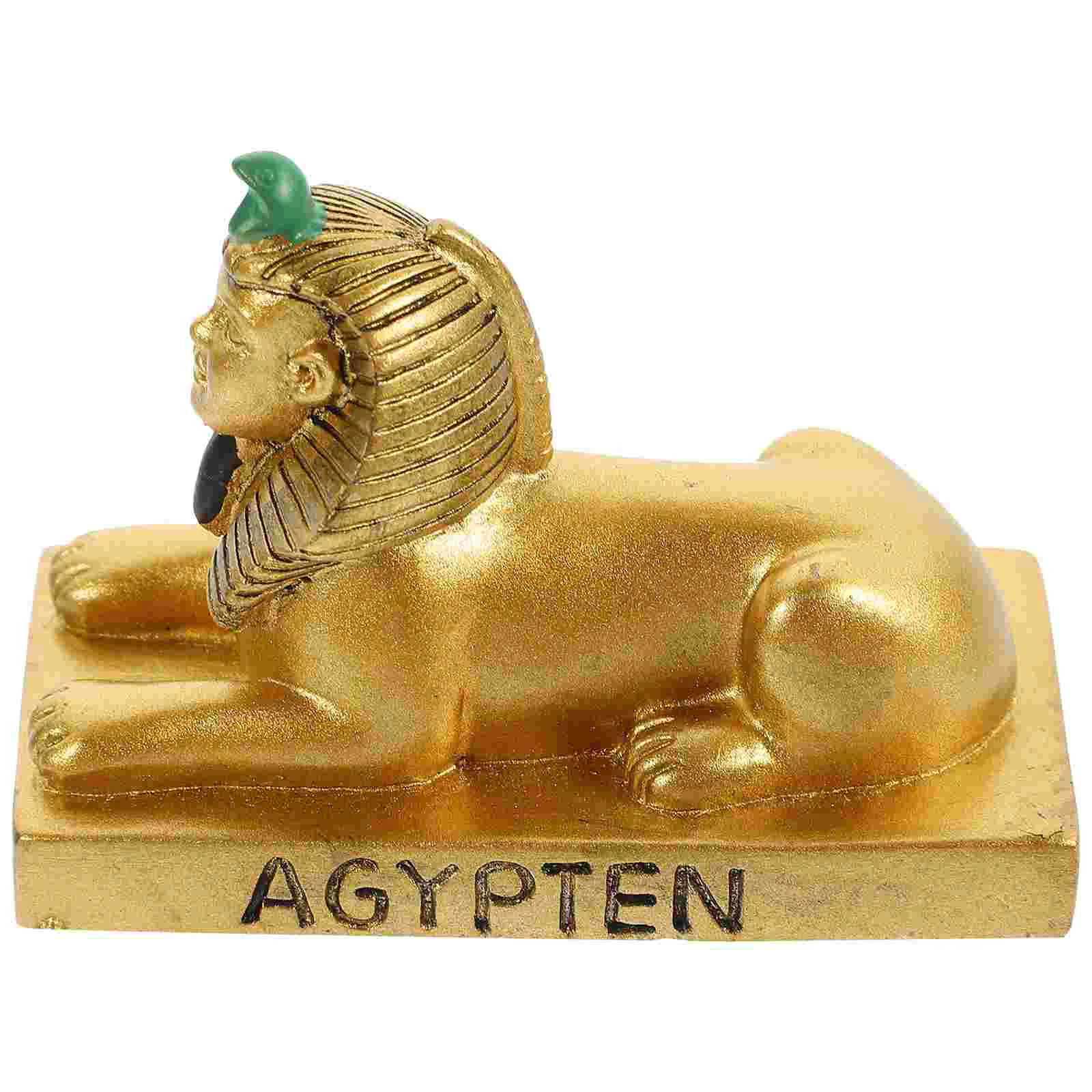 Decor Resin Sphinx Crafts Decorations Shaped Ornament Fish Tank Golden Hideout Aquarium Hideaway