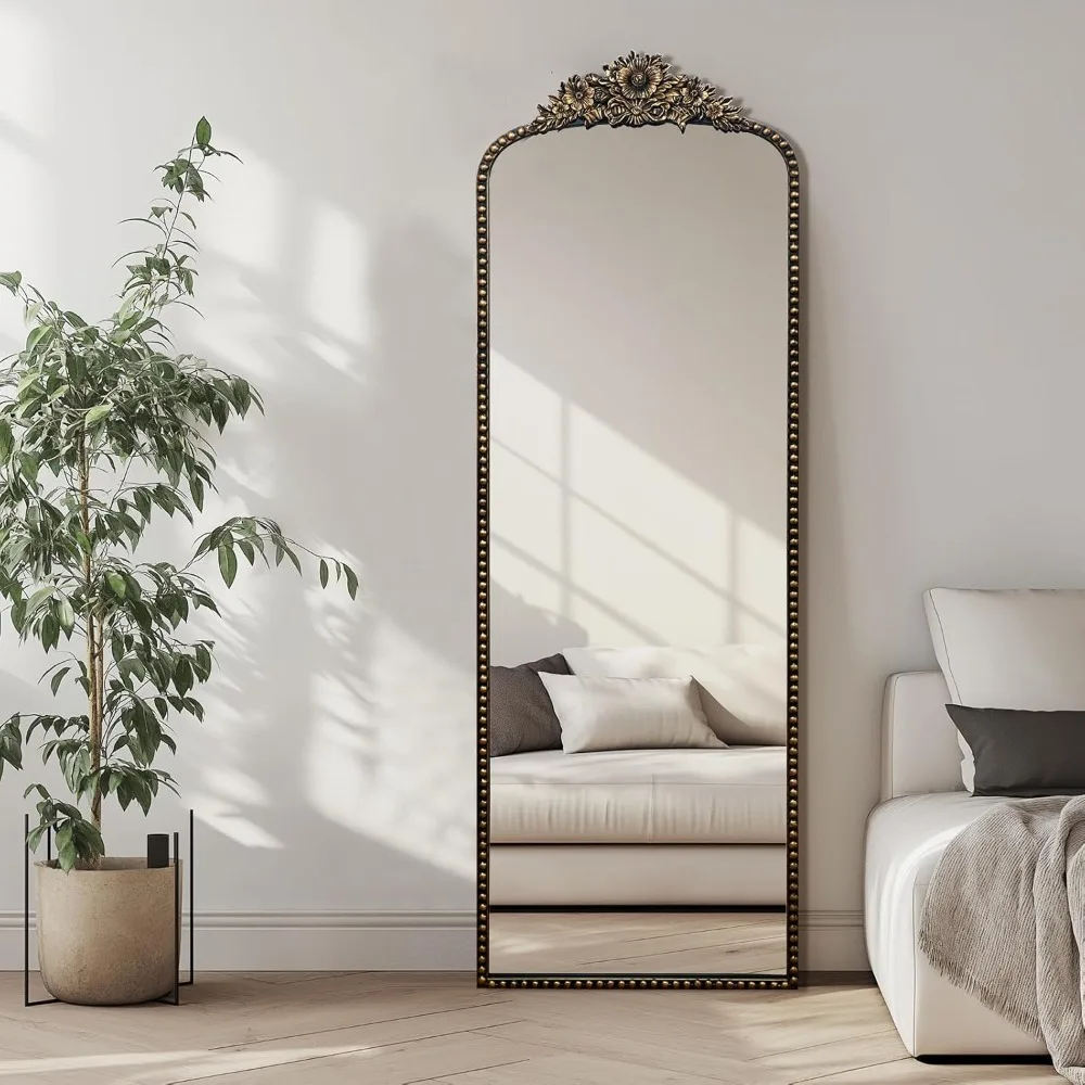 

Full Length Mirror, 22x65 Baroque Style Vintage Mirror, Antique Metal Frame Wall Mirror, Traditional Art Home Decor for Living R