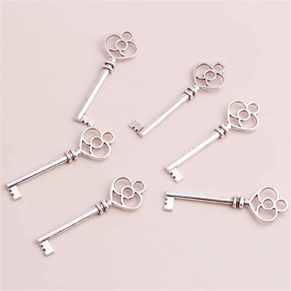 Leslie 5 Stück 60mm Legierungs-Metall-Schlüsselanhänger für Ohrringe, Halsketten, Handgemachtes DIY-Schmuckzubehör – Detail 3