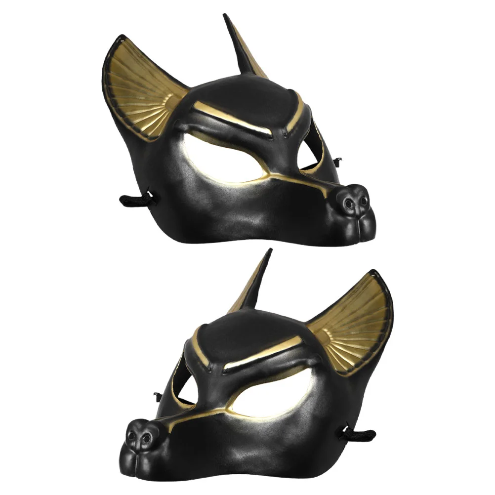 2pcs Egyptian Anubis Mask Masquerade Ball Cosplay Mask Stylish Halloween Party Fashionable Mask Costume Masks Decorative Mask