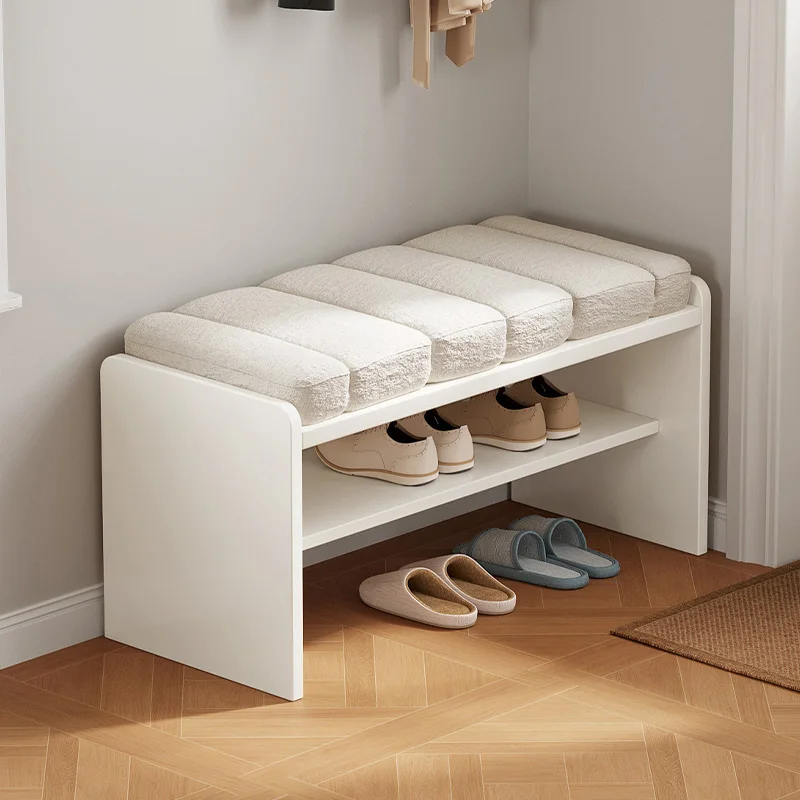 

Shoe changing stool, integrated shoe rack at home door, shoe storage stool soft bag, simple entry door against the wall,