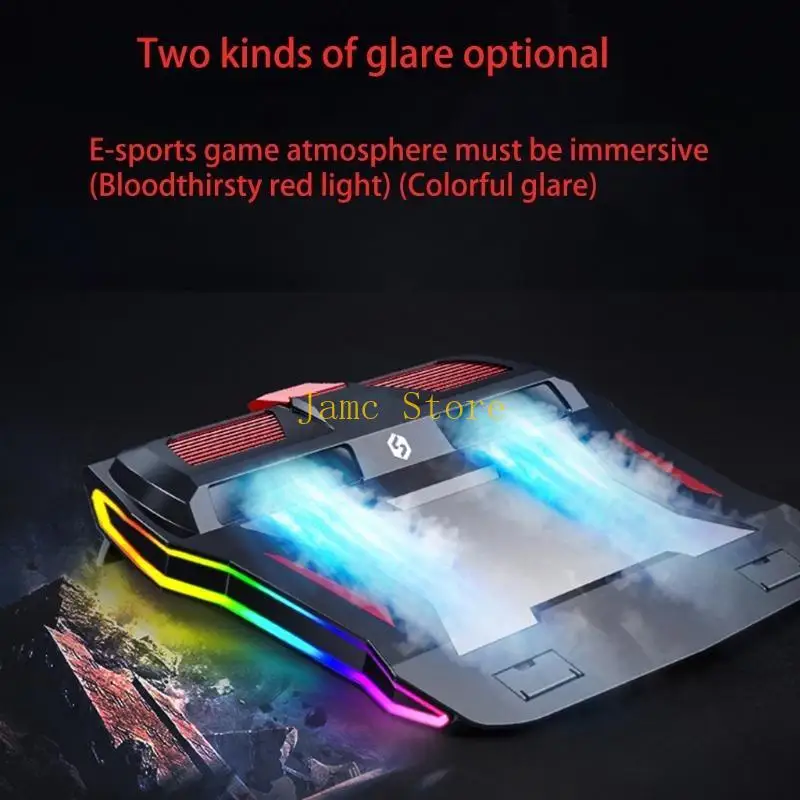 LX0B RGB Notebook Cooler Pad Pad 12-17 Inch Gamer USB حامل يعمل
