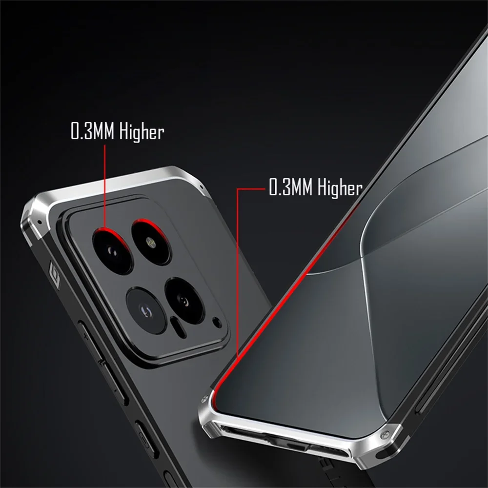 Luxury Aluminum Frame Metal Armor Case For Xiaomi 14 Case Shockproof Hard Cover Funda For Xiaomi 14 Pro Case Coque