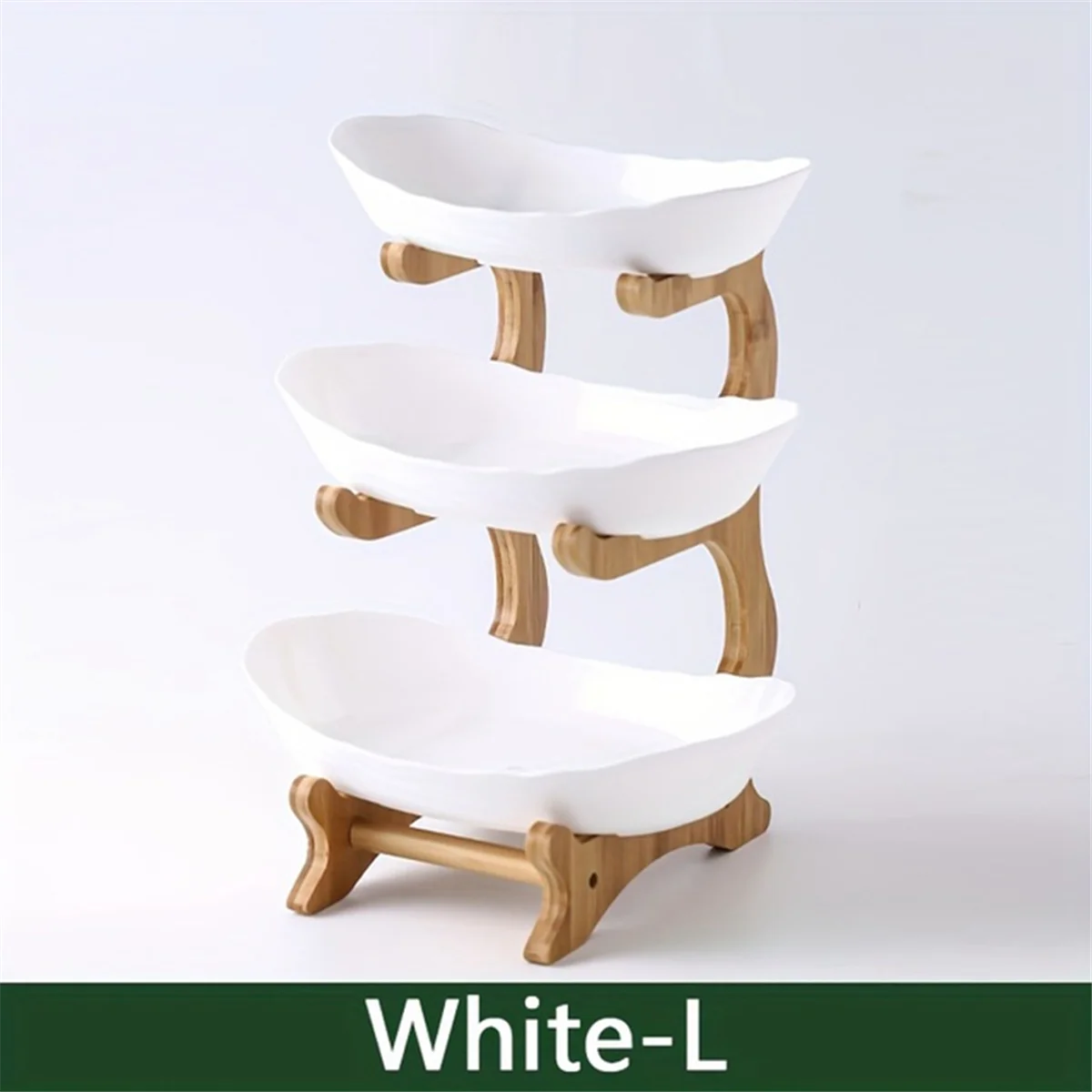 Fruit Plate, Living Room Kitchen Snack Plate, Modern Dried Fruit Plate Stand Cake Stand, Fruit Basket White Three-Layer