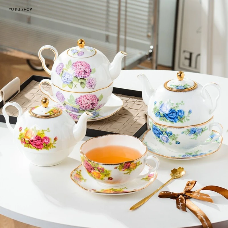 

Ceramic Tea Pot Set High-end Teapots Kettle Rose Child and Mother Pot Cafe Espresso Coffee Cup Saucer Teacup Teaware Tea Maker