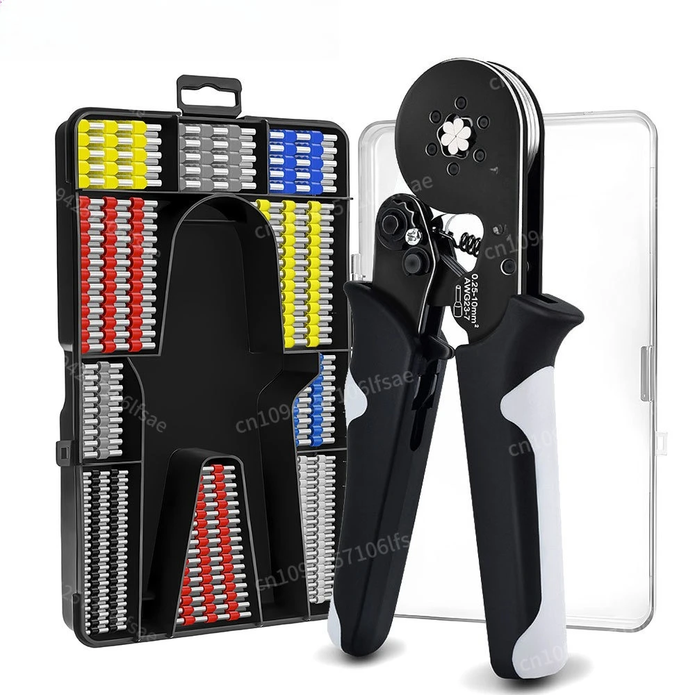 

0.25-10mm² Hexagonal Wire Terminal Ferrule Crimping Tool,HSC8 10-6A Self-Adjusting Ratchet Crimping Pliers,Electrician's Tool