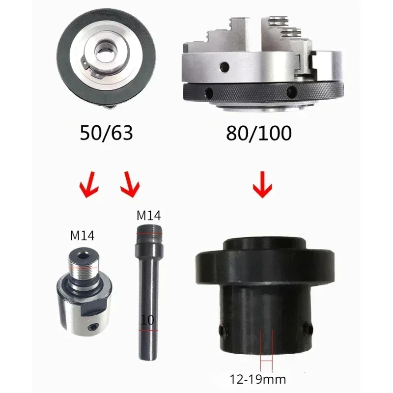 Chuck Thanh Kết Nối Mũi Khoan Mini Chuck M14x1 Thích Hợp Cho K01-50/63 K02-50/63 Mini Tiện Chuck Máy Centre băng Ghế Dự Bị Các Bộ Phận Máy