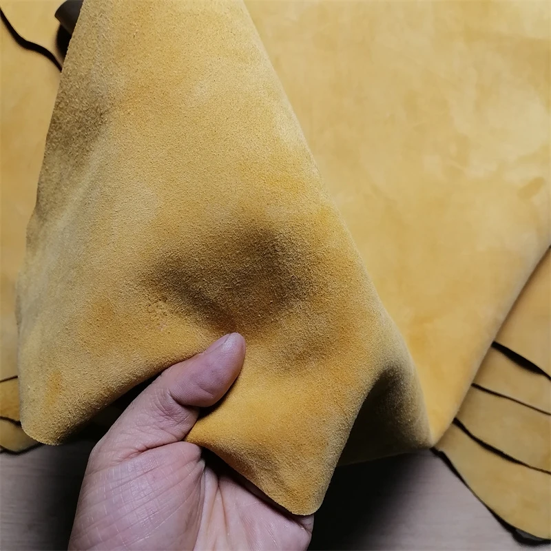 

1.2/1.3mm Sunset Yellow Frosted Leather. First Layer Leather. Real Leather Fabric. Handmade DIY For Inside. Whole Sheepskin