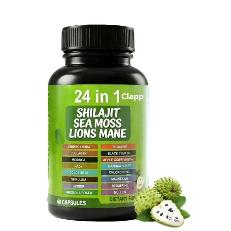 24 in 1 Annona Capsules - Contains Shilajit, Seaweed, Turmeric, Herbal Supplements -60 Capsules