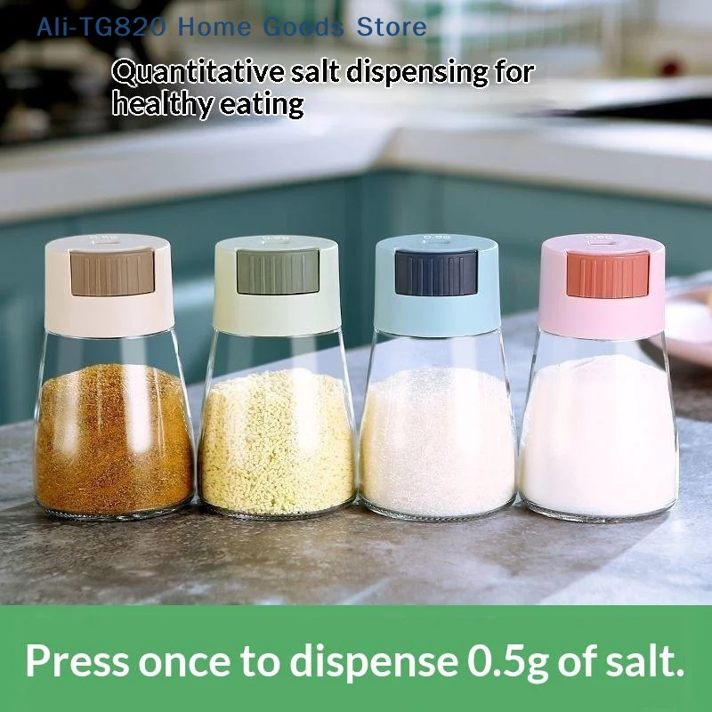 [TG820]0.5g Quantitative Seasoning Container Dustproof Press Type Seasoning Jar Seasoner Storage Salt Dispenser For Home Kitchen
