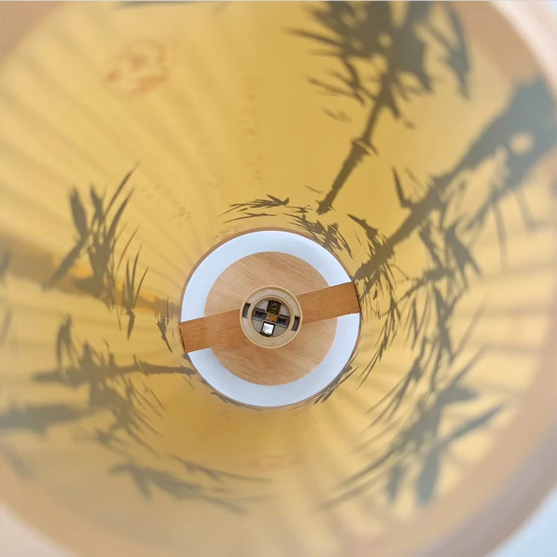 النمط الصيني الياباني المنسوجة الروطان ضوء السقف فلوش جبل الرجعية عاكس الضوء الخشبي للمنزل مطعم غرفة الشاي