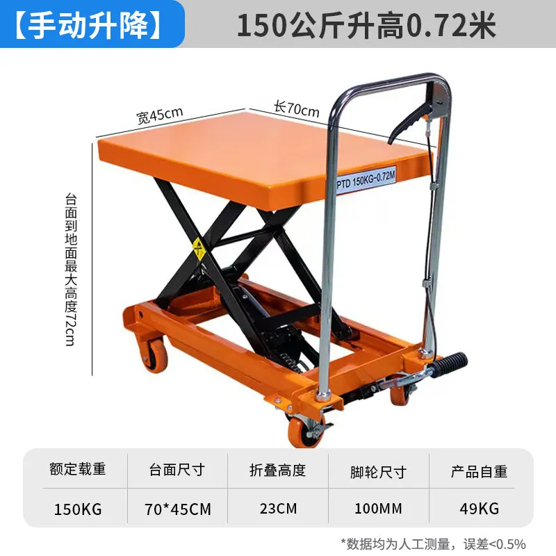 Manual Hydraulic Lift Trolley Small Mold Handling Lift Trolley Convenient Rustproo Commercial Furniture Hebebühnenwagen ZY40TC