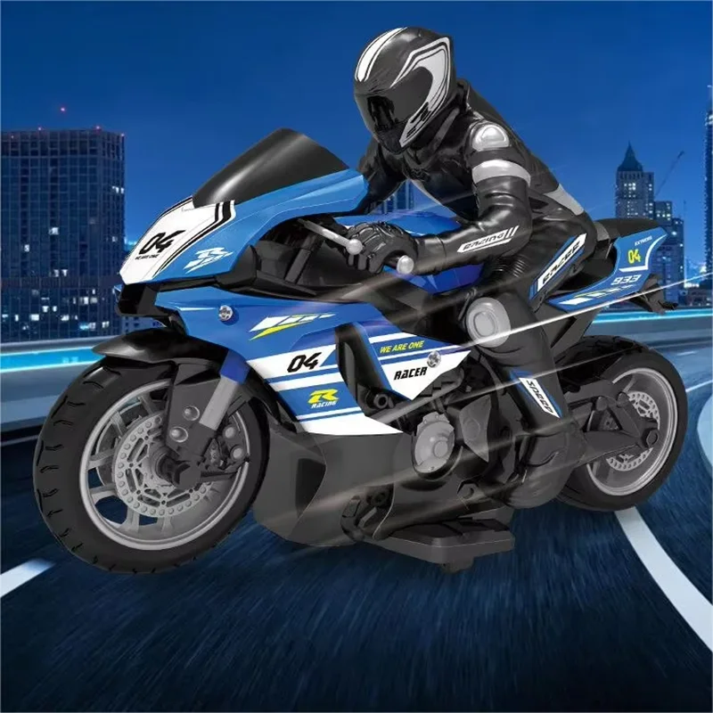 1:10 RC Motorcycle 4CH Electric Motor High Speed Remote Control Racing Motorcycle Drift Car Model Boy Xmas Gifts for Children
