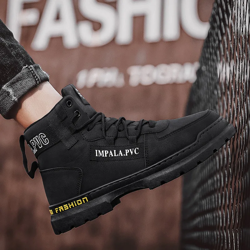 Men‘s Casual Sneakers High Quality Comfortable High Top Ankle Boots Chelsea Fashion Cowboy Work Shoes Trendy Versatiled Hombres