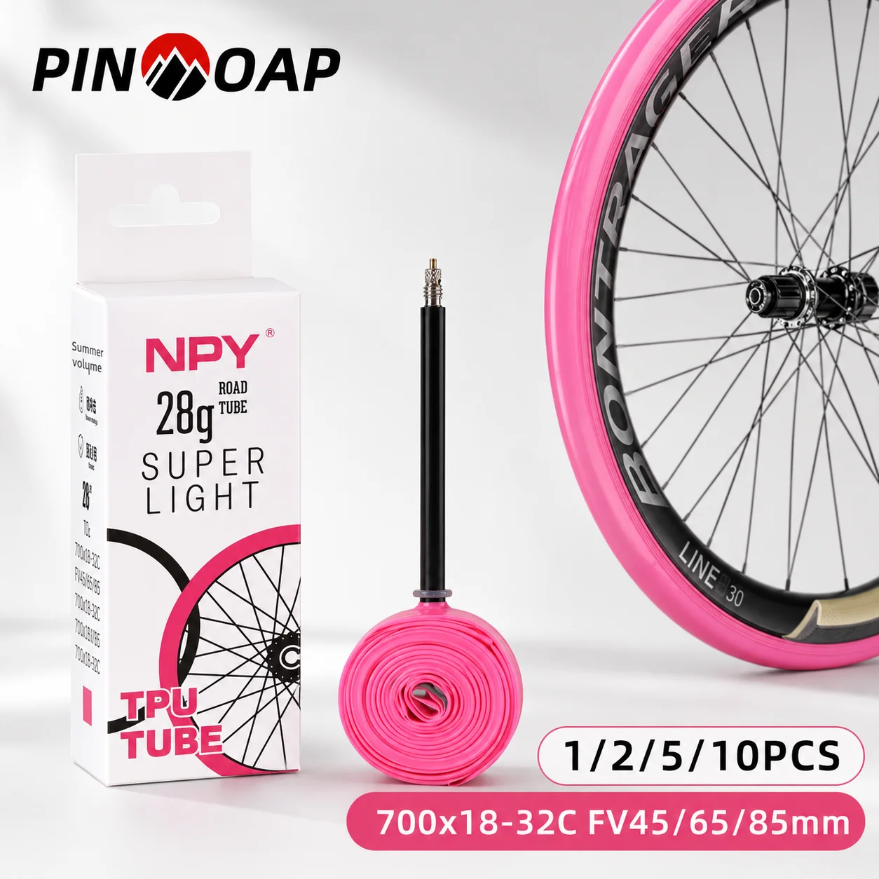 pinmoap-1-2-5-10p-tpu-ロードバイクインナーチューブ-700c-プレスタバルブ-fv45-65-85mm-超軽量耐パンク自転車タイヤチューブ
