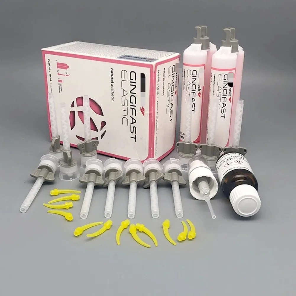 Zhermack Gingifast Elastic Dental Silicone Gingival Mask Material Fast Cure High Elastic Natural Aesthetic Gum Duplication Kit 1