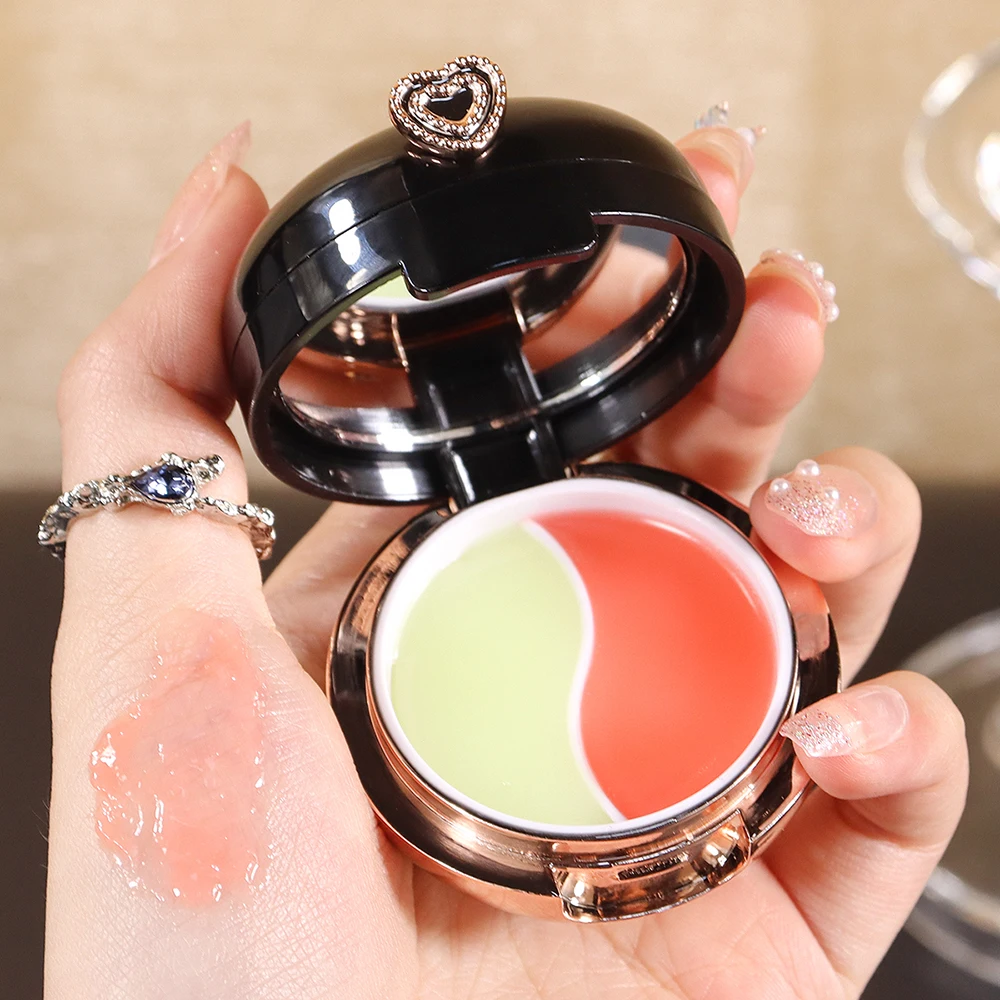 قناع شفاه مرطب مزدوج اللون، مناسب لجميع أنواع البشرة، يهتم الشفاه، ويقفل في الرطوبة ويحافظ على الإضاءة