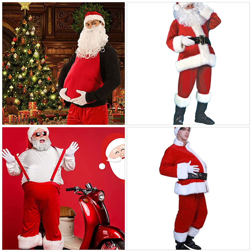 Costumes de Père Noël Gonflables pour Hommes et Femmes, Faux Ventre, Accessoires Rembourrés, Cosplay, Vêtements de ixde Noël