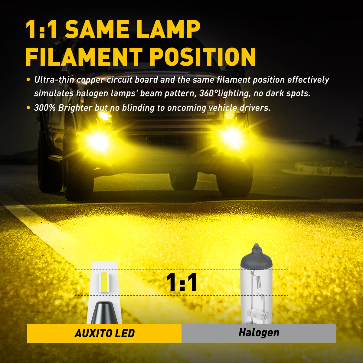 2Pcs AUXITO I9 Fog Lamp H11 H8 LED Fog Light Gold Yellow H10 9006 HB4 LED Bulb Car Driving Light DRL White CSP Chip Super Bright