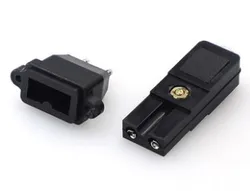 Small two-wire electric screwdriver plug 2-core power socket DC power plug connector 2 pins black small two-wire plug