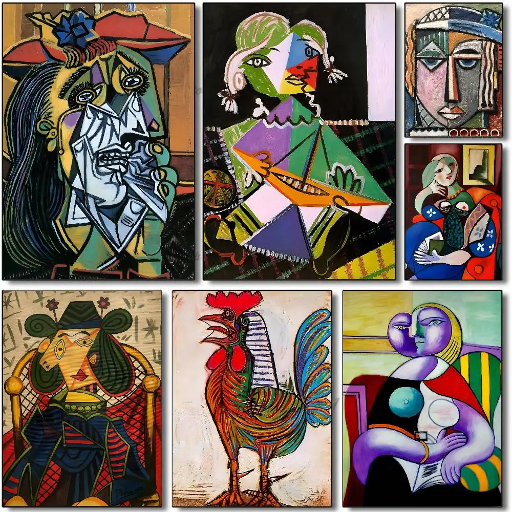 1pc Pablo Picasso Famous Artwork Collection Poster Sticker Print Waterproof Wall Art For Living Room Bedroom Home Decor