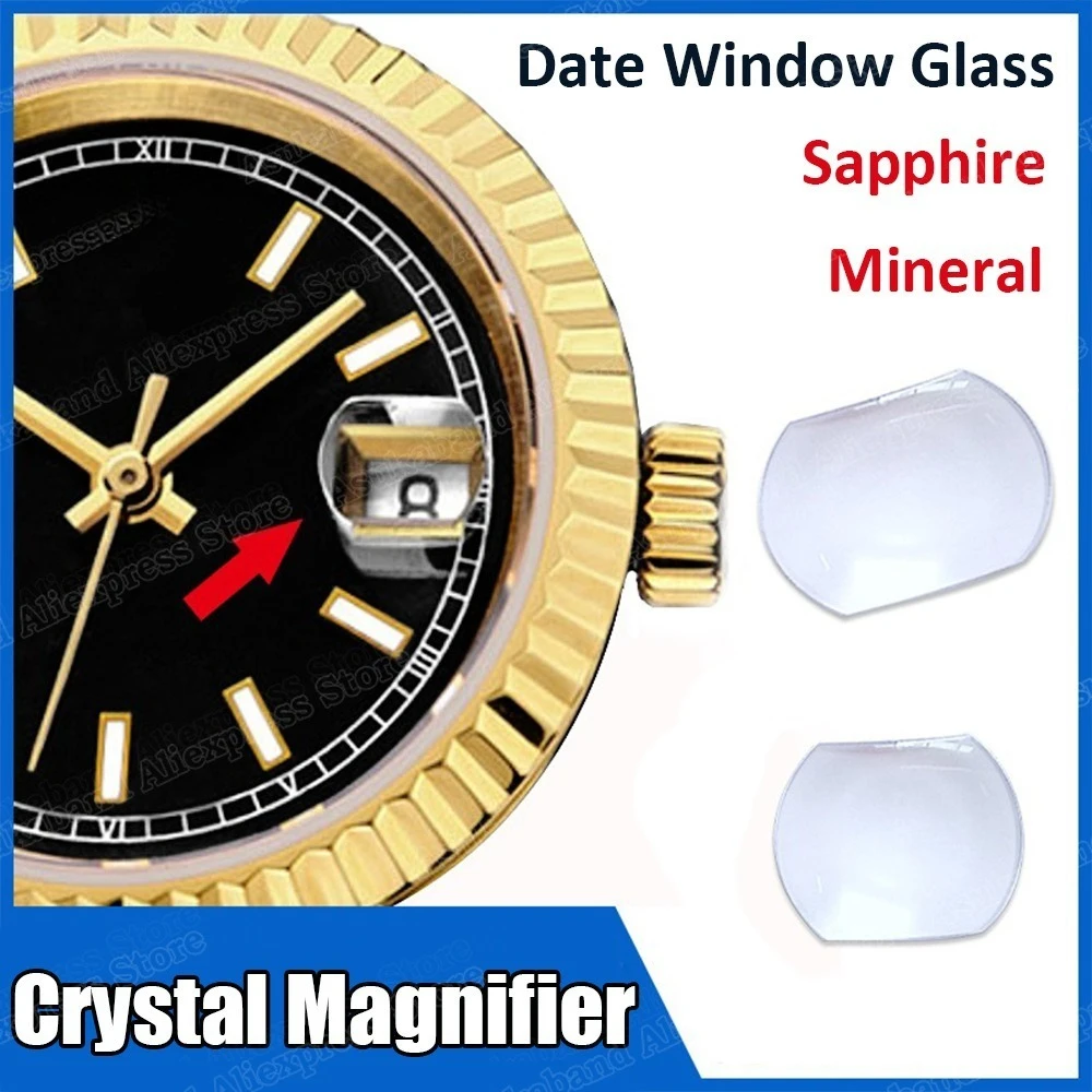 High Transparency Sapphire Mineral Glass Magnifier Tool for Watchmakers Calendar Convex Lens for Date Window Watch Crystal Glass