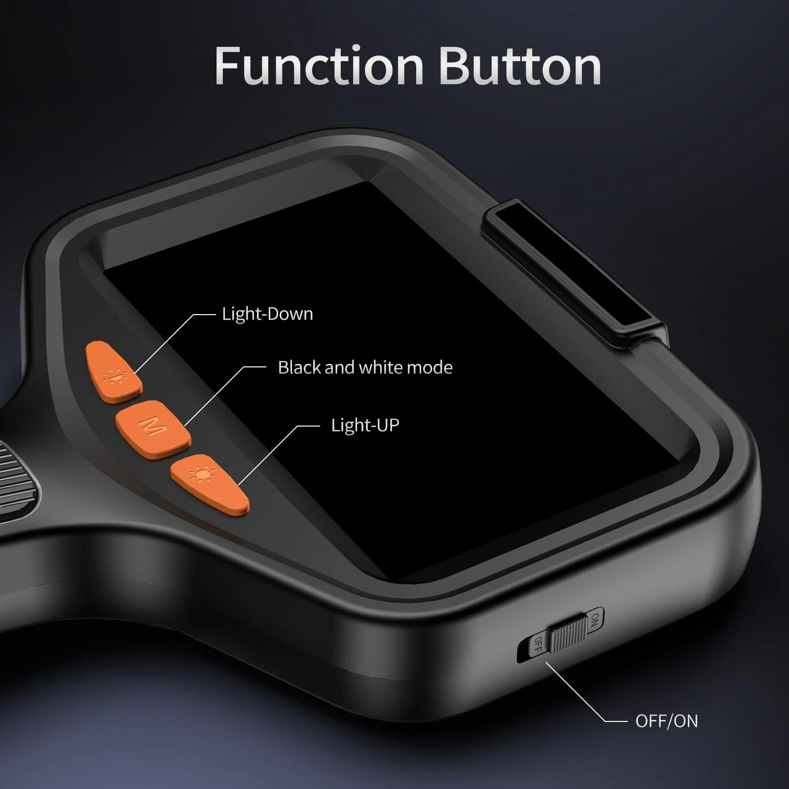 Câmera endoscópica com tela de 4,3 polegadas com luz 1080P HD câmera de inspeção IP67 câmera cobra à prova d'água cabo semi-rígido