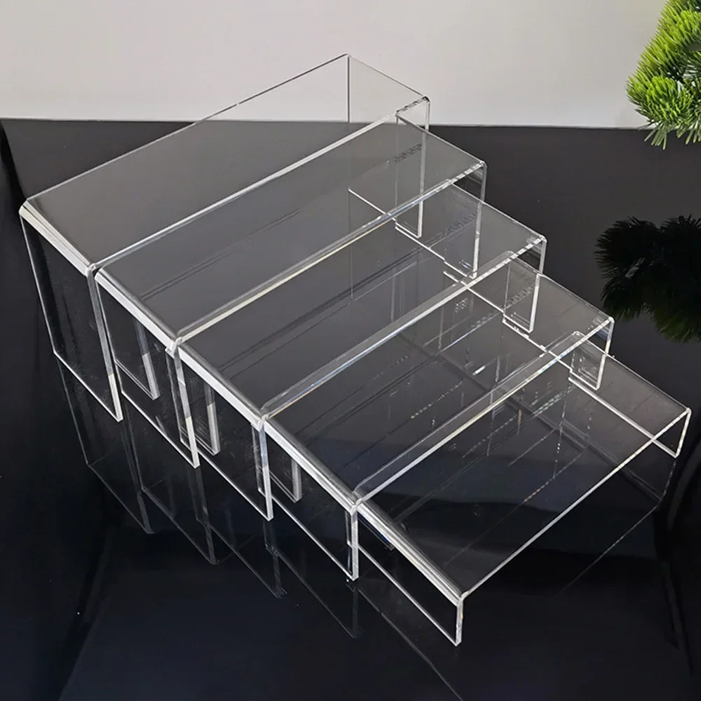 5pcs Acrylic Clear Display Stand Cologne Organizer Acrylic Shelves For Figures Toys Cupcake Food Dessert Perfume Display Stand