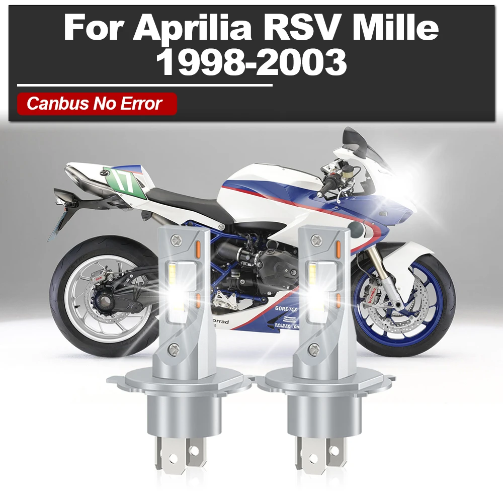 

20000LM H4 LED Headlight Bulb Canbus 120W Motorcycle Headlamp 12V 24V For Aprilia RSV Mille 1998 1999 2000 2001 2002 2003
