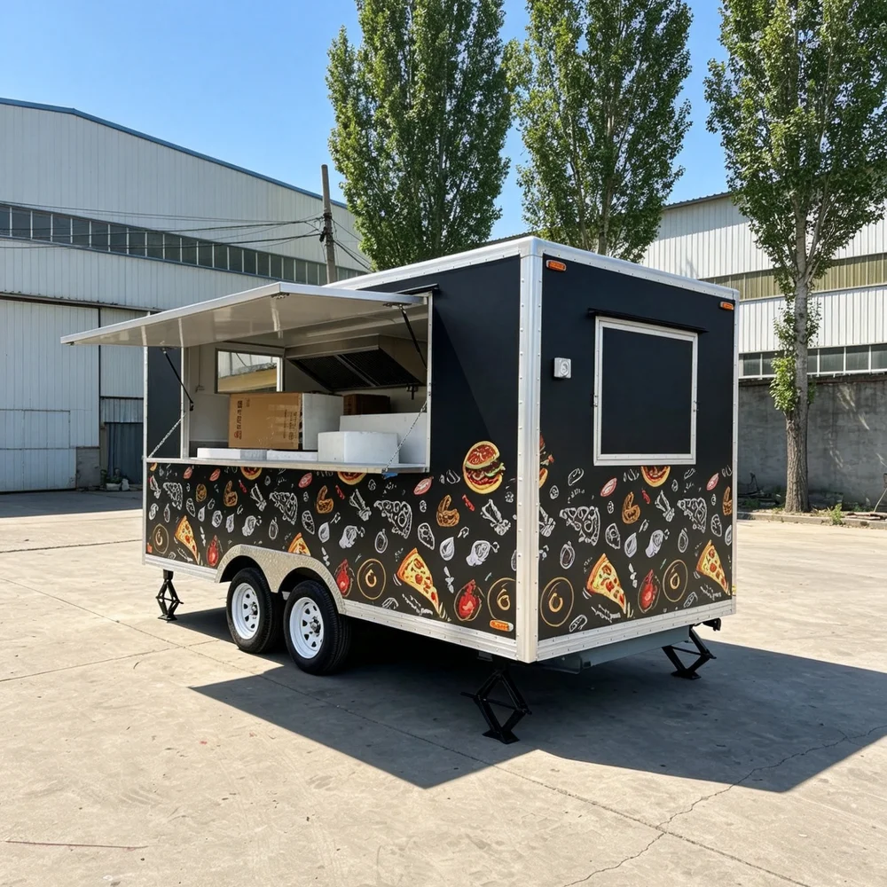 Street Fast Food Mobile Cart Stainless Steel Portable Snack Vending Kiosk Night Market Outdoor Small Vendor Catering Stallt