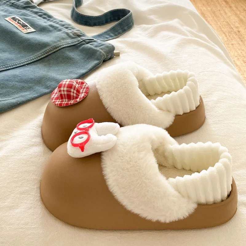 Nieuwe Kawaii Nijntje Konijn Warme Katoenen Slippers Cartoon en Fluwelen Antislip Lichtgewicht Baotou Slippers Kinderfestival Cadeau