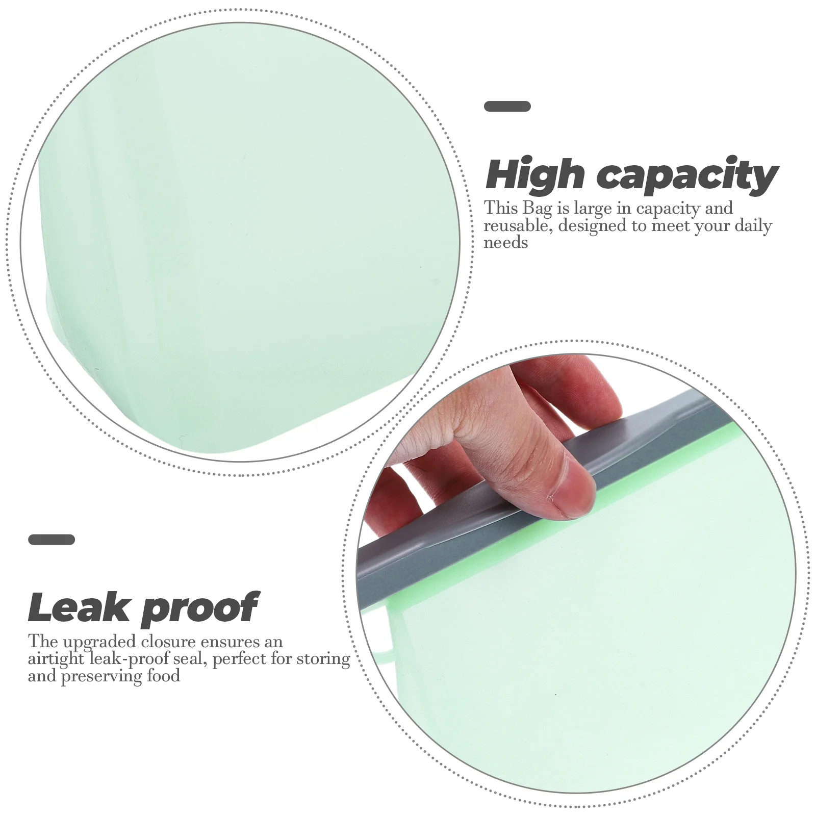 

Large Capacity Food Preservation Bag Airtight Silicone Pouch for Fruits Vegetables Meat Storage Reusable Refrigerator Lunch