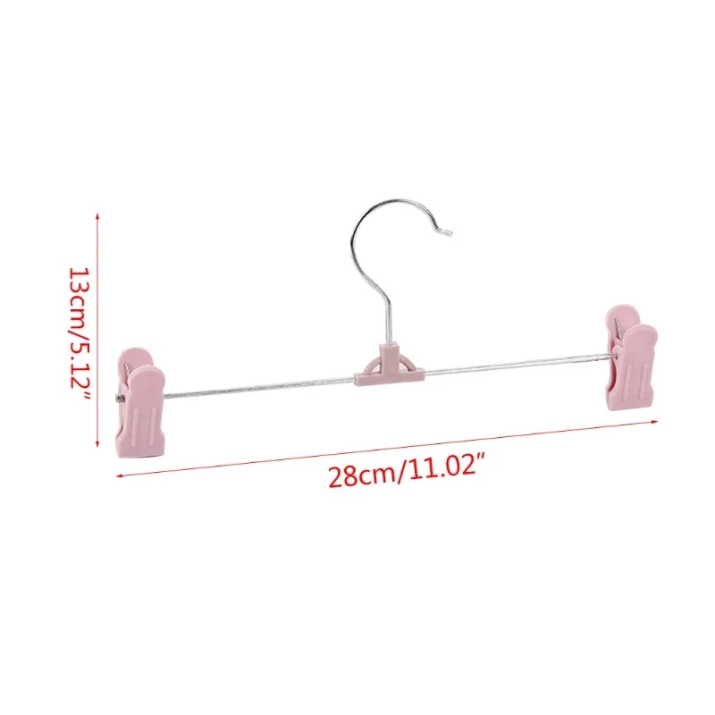 Trouser Hangers, 10 Pack Skirt Hangers with Adjustment Plastic Grip Pant Hangers